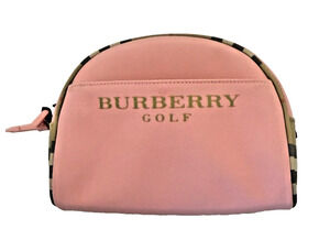 Burberry Nova Check Golf Pouch Canvas Leather Ball Tee Case Clutch Pouch